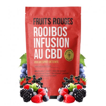 Infusion au CBD Bio Rooibos Fruits Rouges, Tisane CBD